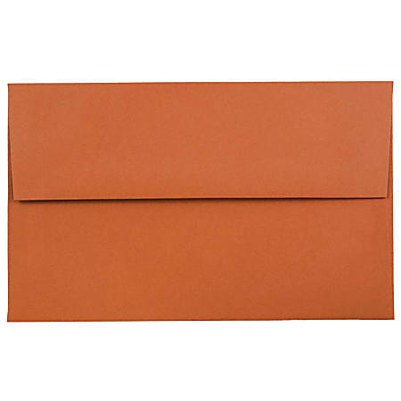JAM Paper® Booklet Invitation Envelopes, A10, Gummed Seal, Dark Orange, Pack Of 25