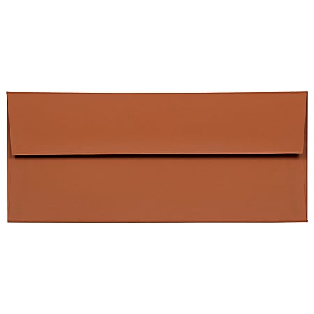 JAM Paper® Booklet Envelopes, #10, Gummed Seal, Dark Orange, Pack Of 25