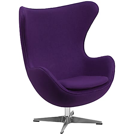 Flash Furniture Fabric Swivel Egg Chair With Tilt Lock, Purple/Gray