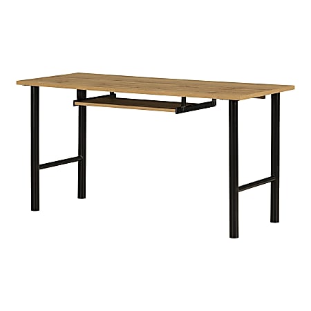 South Shore Ezra 59-1/2”W Rectangle Computer Desk, Nordik Oak, 14670