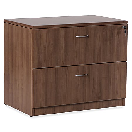 Lorell® Essentials 36"W x 22"D Lateral 2-Drawer File Cabinet, Walnut