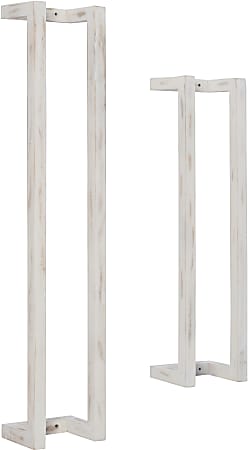 Powell Nettles Wood Towel Racks, 48”H x 9”W x 7-1/2”D, White, Set Of 2 Racks