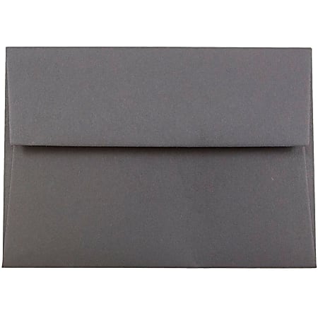 JAM Paper® Booklet Envelopes, #4 Bar (A1), Gummed Seal, Dark Gray, Pack Of 25