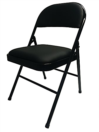 Realspace® Metal Folding Chair, Black