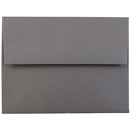 JAM Paper® Booklet Invitation Envelopes, A2, Gummed Seal, Dark Gray, Pack Of 25