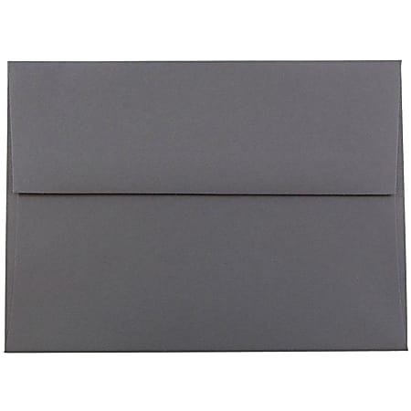 JAM Paper® Booklet Invitation Envelopes, A6, Gummed Seal, Dark Gray, Pack Of 25