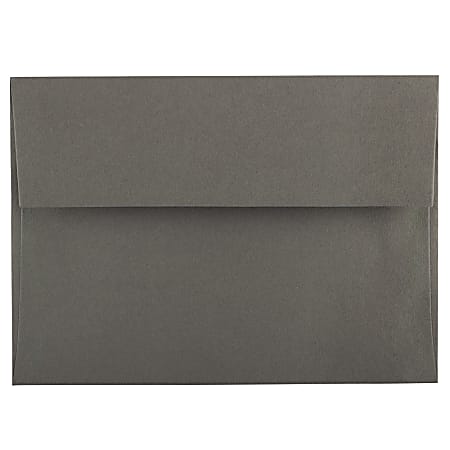 JAM Paper® Booklet Invitation Envelopes, A7, Gummed Seal, Dark Gray, Pack Of 25