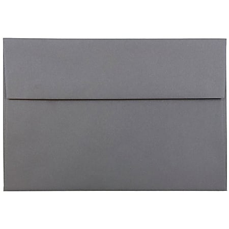 JAM Paper® Booklet Invitation Envelopes, A8, Gummed Seal, Dark Gray, Pack Of 25