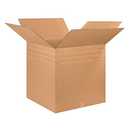 Partners Brand 26 x 26 x 26" Multi-Depth Corrugated Boxes, Pack Of 10