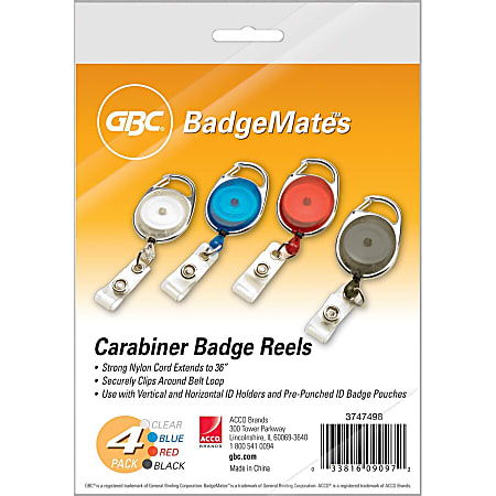 Swingline GBC Carabiner ID Badge Reel - Office Depot