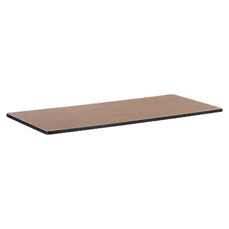 Lorell® Classroom Rectangular Activity Table Top, 72"W x 30"D, Medium Oak/Black