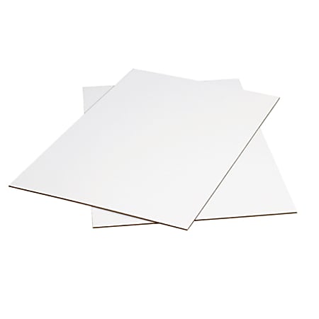 Partners Brand White Corrugated Sheets 24" x 36", Bundle of 5