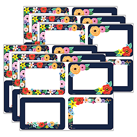 Teacher Created Resources Name Tags/Labels, Wildflowers, 36 Name Tags Per Pack, Set Of 6 Packs