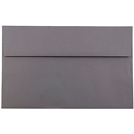 JAM Paper® Booklet Invitation Envelopes, A10, Gummed Seal, Dark Gray, Pack Of 25