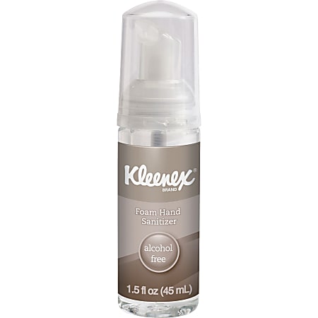 Kleenex 1.5oz Alcohol-free Foam Sanitizer - 1.50 oz - Kill Germs - Hand, Skin - Clear - Alcohol-free, Moisturizing, Antimicrobial, Dye-free, Fragrance-free, Non-flammable - 1 Each