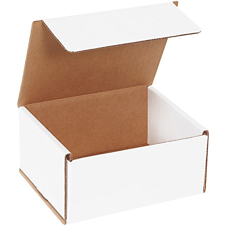 Partners Brand Corrugated Mailers 6" x 5" x 3", White, Bundle of 50