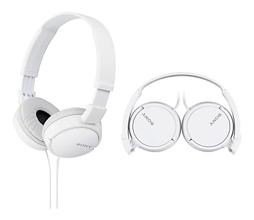 White MDR-ZX110AP Sony ZX Series Wired On-Ear Headphones with Mic 
