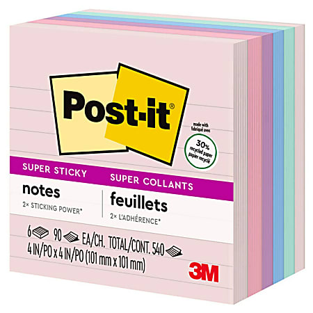 Post-it Recycled Super Sticky Bali Notes