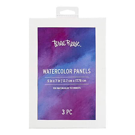 Brea Reese Watercolor Panels, 5" x 7", White, Pack Of 3 Panels