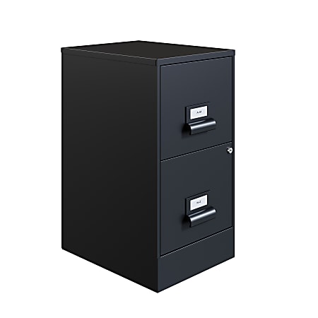 Realspace® 18”D Vertical 2-Drawer File Cabinet, Black