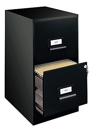 Realspace® 18”D Vertical 2-Drawer File Cabinet, Black