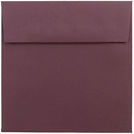 JAM Paper® Color Square Invitation Envelopes, 6" x 6", Gummed Seal, Burgundy, Pack Of 25