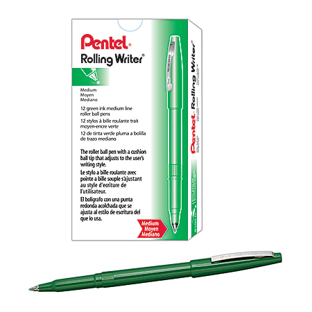 Pentel® Rolling Writer® Pens, Medium Point, 0.8 mm,