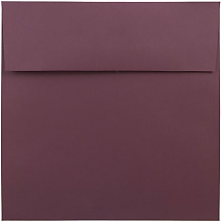 JAM Paper® Color Square Invitation Envelopes, 8 1/2" x 8 1/2", Gummed Seal, Burgundy, Pack Of 25
