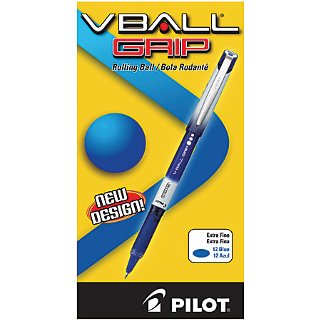 Pilot® Liquid Rollerball Pens, Extra-Fine Point, 0.5 mm, Blue/White Barrel, Blue Ink, Pack Of 12 Pens
