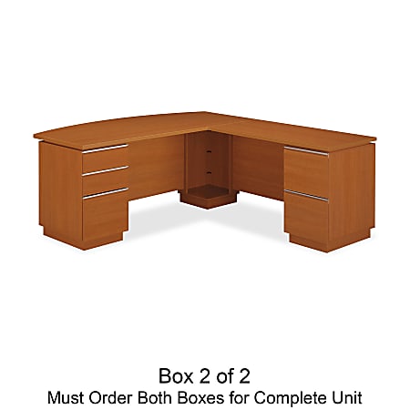 BBF Milano2 Right L-Desk, 29 5/8"H x 71"W x 81 1/2"D, Golden Anigre, Box 2 Of 2