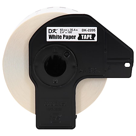 Brother® Genuine DK-220524PK Continuous Paper Label Rolls, 2-7/16” x 100', Box Of 24 Rolls. 300 Labels per Roll