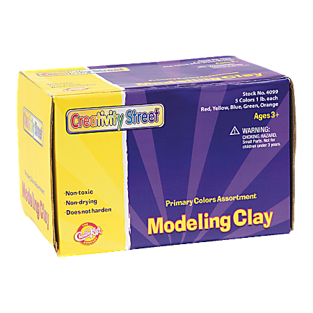 Creativity Street Modeling Dough, 1 Lb, Assorted Primary Colors, Pack Of 5
