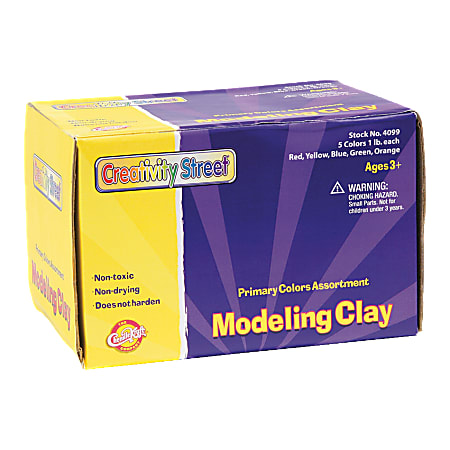 Creativity Street Modeling Dough, 1 Lb, Assorted Primary Colors, Pack Of 5