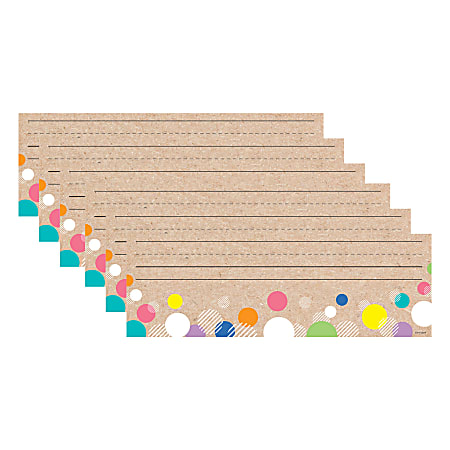 Creative Teaching Press Name Plates, 9-1/2” x 3/14”, Krafty Pop! Colorful Kraft Bubbles, 36 Plates Per Pack, Bundle Of 6 Packs