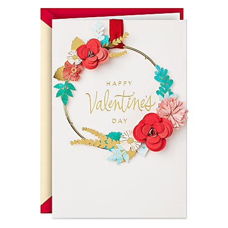 Hallmark Signature Valentine's Day Card With Floral Hoop Wreath (You're Incredible)