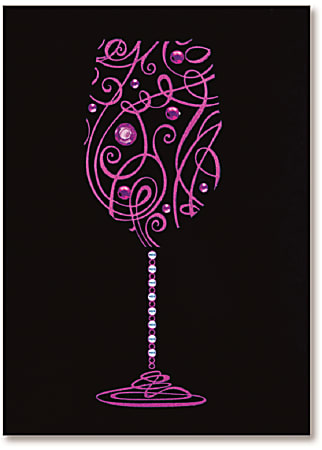 Viabella Birthday Greeting Card With Envelope, Wine Glass,