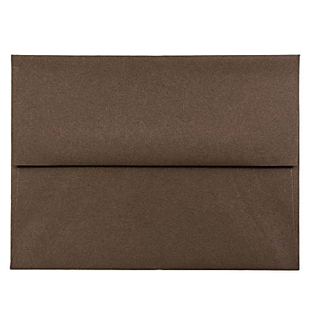 JAM Paper® Booklet Invitation Envelopes, A2, Gummed Seal, 100% Recycled, Chocolate Brown, Pack Of 25