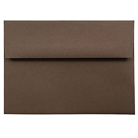 JAM Paper® Booklet Invitation Envelopes, A7, Gummed Seal, 100% Recycled, Chocolate Brown, Pack Of 25