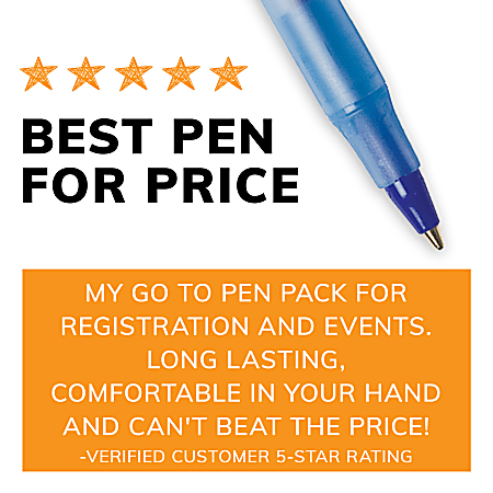 BIC Round Stic Ballpoint Pens Medium Point 1.0 mm Translucent