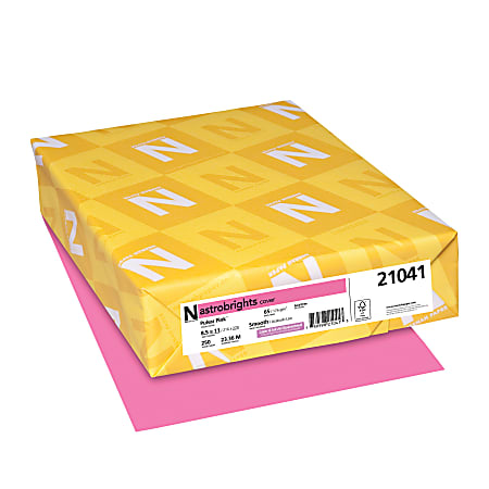 Astrobrights Colored Cardstock 8.5 x 11 65 Lb Pulsar Pink 250