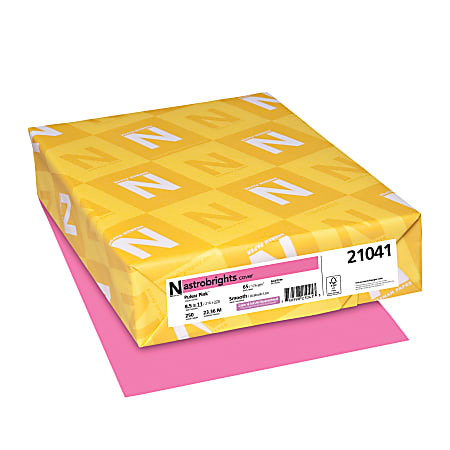 Astrobrights Colored Cardstock, 8.5" x 11", 65 Lb, Pulsar Pink, 250 Sheets