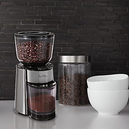 Mr. Coffee Automatic Burr Mill Grinder, Stainless Steel/Black