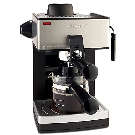 Mr. Coffee 4 Cup Steam Espresso Maker BlackSilver - Office Depot