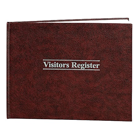 Wilson Jones® Visitor Register, 11 1/2" x 8 1/2", Black/Red