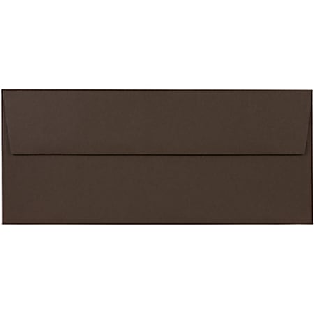 JAM Paper® Booklet Envelopes, #10, Gummed Seal, 100% Recycled, Chocolate Brown, Pack Of 25