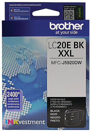 Brother® LC20 Black Extra-High-Yield Ink Cartridge, LC20EBK