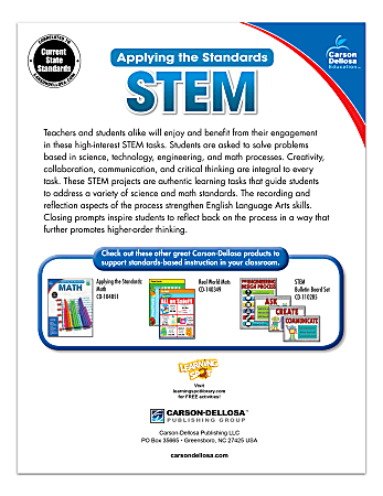 Carson Dellosa Applying The Standards STEM Workbooks Grade 5 - Office Depot