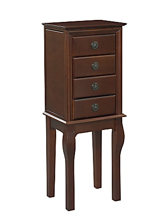Linon Diamond Jewelry Armoire, Espresso