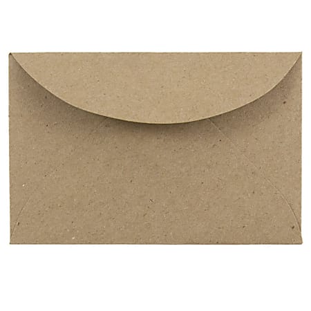 JAM Paper® Booklet Mini Envelopes, #3 Drug, Gummed Seal, 100% Recycled, Brown Kraft, Pack Of 25