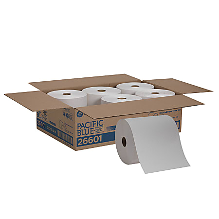 Pacific Blue Basic® by GP PRO, 1-Ply, 7.87" x 800', 100% Recycled, White, 6 Rolls per Case